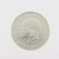 Jubileumsmynt 10kr 1972 Gustav VI Adolf 90 år, Ø 32mm, silver 835/1000 Vikt: 18,1 g