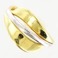 Ring, Ø16½, 1,5mm-11mm, gul/vitguld, 18K. Vikt: 2,2 g