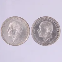2 Mynt, 5 kronor, Gustaf VI Adolf, Sveriges Konung 1966, silver 400/1000 Vikt: 36,3 g