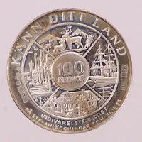 Mynt, "Känn ditt land svenska turistföreningen 1885-1985", Ø ca 27mm. silver  Vikt: 9,1 g