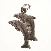 Hänge, delfin, längd 20mm, bredd 4-11mm, 925/1000 silver Vikt: 0,8 g
