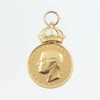 Berlock medalj Ø 15,4mm, För långvarig uppskattad arbetsinsats, ingen personlig gravyr, 18K Vikt: 3,9 g