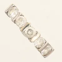 Ring, vita stenar, stl 17, bredd 3-4mm, 14K Vikt: 5 g