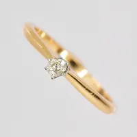 Ring, diamant ca 0,08ct, stl 17, graverad, 18K Vikt: 2,3 g