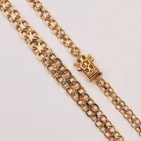Collier x-länk, 43cm, bredd:4-7mm, 18K 12,3g.