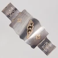 Armband, 21cm, bredd 20,2 - 40mm, vita stenar, repor, GGS Göstas Smedja år 2002, Silver 925/1000  Vikt: 115,1 g