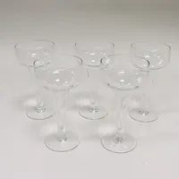 Fem champagneglas Rosenthal, klar kristall, 16cm, Tyskland. Vikt: 0 g Skickas med postpaket.