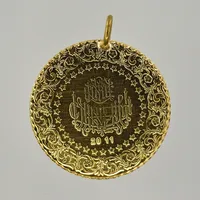 Hänge mynt, Ataturk, år 2011, Ø22mm, ögla i metall, 21,6K. Vikt: 3,6 g