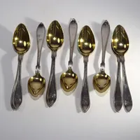 12 st silverskedar spets GAB, längd 11 cm silver 129,6 g Vikt: 129,6 g