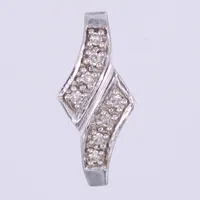 Hänge med diamanter 8x0,01ct 8/8 slipning, GHA, längd: 16,8mm, bredd: ca 7,6mm, vitguld, 18K Vikt: 1,3 g