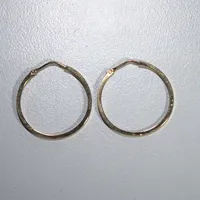 Ett par örhängen, Ø 23 mm, 14K 1,1g Vikt: 1,1 g