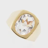 Ring med bergkristall, stl 17½mm,  bredd 3,35 - 14,10 mm, 18k Vikt: 5,4 g