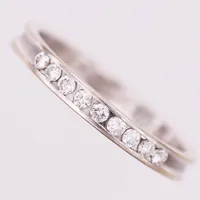 Ring, diamanter ca 0,18ctv, Engelbert år 1977, vitguld, stl 16¾, gravyr, omrodinering,  18K Vikt: 2,4 g