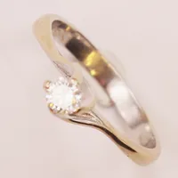 Ring, glasfylld diamant ca 0,20ct, Ø17, 18K 2,3g.