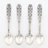 Fyra Kaffeskedar, Princess, Ceson, 12cm, 1965, -67, -68 samt -88, silver  Vikt: 52,6 g
