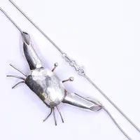 Halscollier krabba, 42,5cm,bredd 1-25mm, silver 925/1000 Vikt: 11 g