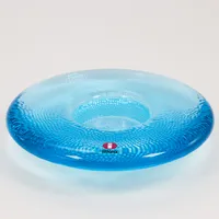 Värmeljushållare Iittala, serie Nappi, design Markku Salo, Ø 12cm, ljusblå glas   Vikt: 0 g