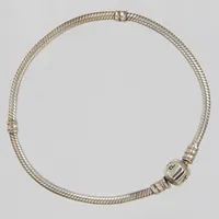 Silverarmband, Pandora, längd:21,5cm, bredd:3-9mm, 925/1000. Vikt: 16,1 g
