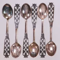 6 kaffeskedar, längd 12cm, modell Prinsess, Ceson, 830/1000 silver Vikt: 77,6 g