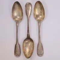 3 Matskedar, längd 21cm, monogramgravyr. 800/1000 silver Vikt: 183,1 g