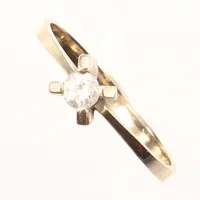 Ring, diamant 1 x ca 0,15ct, stl 17¼, bredd 2-5mm, bör omrodieras, 18K Vikt: 1,8 g