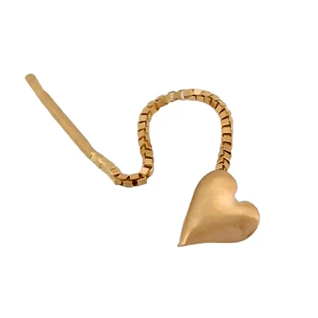 Örhänge Hjärta, 18K guld, ett enkelt, total längd 32 mm, hjärtats bredd 4 mm, fint skick Vikt: 0,1 g