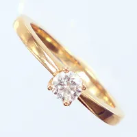 Ring diamant 0,30ct, Ø16¾, ingen gravyr, Guldfynd W/SI, certifikat, 18k Vikt: 4 g
