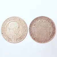  2 Mynt 2kr, 80% silver, år 1932, 1921, 30g, 