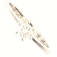 Ring "Stjärnringen", med diamant totalt 0,20ct, enligt gravyr, vitguld, stl 16¼, bredd ca 5mm, Hans Strömdahl AB, 18K Vikt: 2,2 g