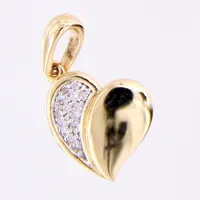 Hänge hjärta med mindre diamanter ca 0,07ctv, ca 16x9,5mm, 18K Vikt: 1,3 g
