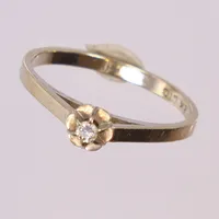 Ring, vitguld, med diamant 1xca 0,03ct, stl 17, bredd 2mm, Guldfynd AB 1985, 18K Vikt: 1,9 g