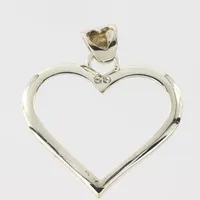 Hänge hjärta med två stenar kubis zirkonia  , höjd 3 cm, silver 925/1000 Vikt: 3,9 g