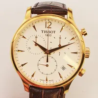 Herrur Tissot, 42mm, quartz, doublé, kronograf, datum, ref:T063617A, viklås, originalbox, manualer. Vikt: 0 g