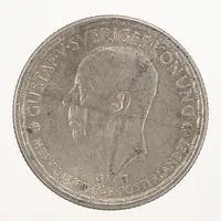 Mynt 2kr, Gustav V,  Sveriges konung, Med folket för fosterlandet, 1950, 400/1000 silver  Vikt: 13,9 g