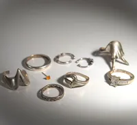 Ringar/piercing, även defekt, silver 925/1000, 20,9 gr Vikt: 20,9 g