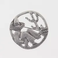 Brosch Mexico, diameter 4 cm, silver 925/1000. Vikt: 6,4 g