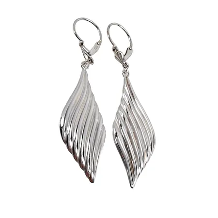 Retro Örhängen, ett par, silver 835/1000, större modell, längd 55 mm, bredd 14 mm, fint skick  Vikt: 3,1 g