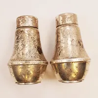 1 Saltkar, 1 Pepparkar, glasinsats, Duchin Creation, 925/1000 Silver 149,1g.