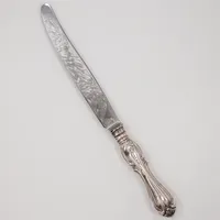 Matkniv, 25cm, blad i rostfritt stål, gravyr, Silver 800/1000 bruttovikt 56,5g 