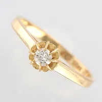 Ring med diamant, 1xca0,10ct, stl 16, bredd 2mm, GFAB, 18K Vikt: 2,1 g