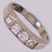 Ring med gammalslipade diamanter ca 0,30ctv, nagg i sten, stl 16, Oskar Waleby, Stockholm, vitguld, 18K Vikt: 4,4 g