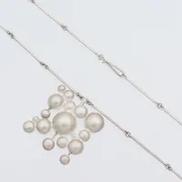 Collier, LAPPONIA Sterling, "Winter Pearl", Silver 925S, Mari Isopahkala, längd 44 cm + extralänk på 19 cm. Vikt: 28,4 g