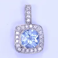 Hänge med topas och diamanter ca 0,25ct, bredd ca 11-19mm, 18K, bruttovikt, 3,3g Vikt: 3,3 g