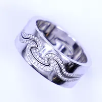 Två ringar, Georg Jensen Fusion, diamanter, ca 180 x 0,005ct diamanter, stl 17¾ (54NK), design Nina Koppel, vitguld, ytliga repor, kommer i originalbox  Vikt: 11,9 g