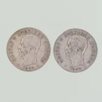 Mynt 2kronor Gustaf V år 1922, 80% silver 29,8 g Vikt: 29,8 g