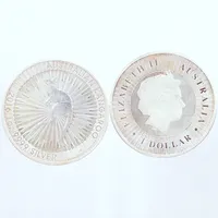 2 Silvermynt Elizabeth II Australia 1 Dollar 2016, Ø40mm, 999/1000 silver Vikt: 62,5 g