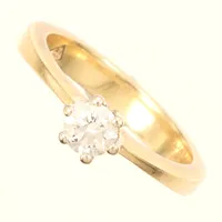 Ring, diamant 1 x ca 0,42ct, stl 17¾, bredd 4-6mm, 18K Vikt: 5,9 g