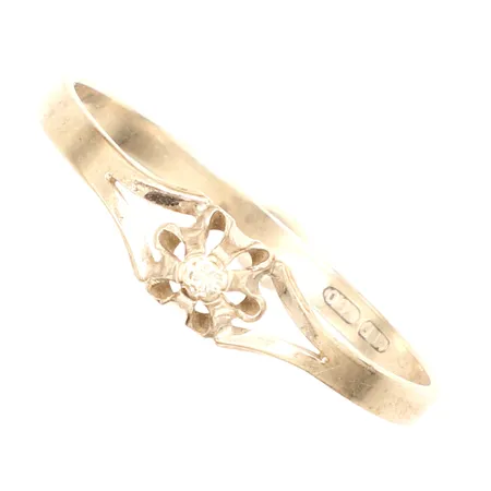 Ring, diamant ca0,01ct, stl 17¼, bredd 1,7-4,1mm, vitguld, 18K Vikt: 0,9 g