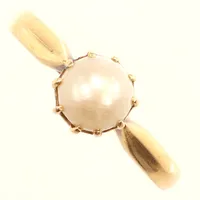 Ring, pärla, stl 17½, bredd 1,7-6mm, defekt, 18K 