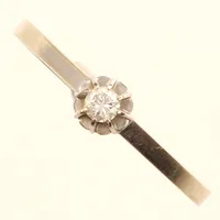 Ring, diamant, ca0,08ct, stl 19½, bredd 1,5-4,6mm, vitguld, 18K  Vikt: 2 g